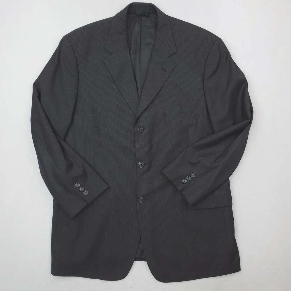 Brooks Brothers Suit Mens 44R 38x30 Gray Pinstripe Wool 2 Piece Classic Fit